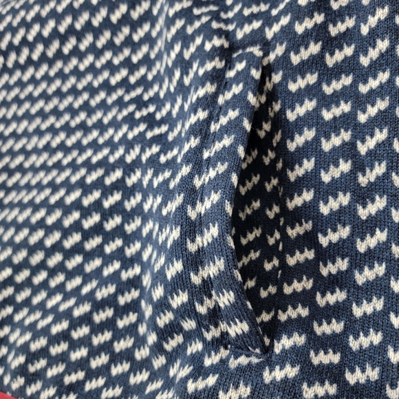 L.L. Bean Navy Birdseye Print Slightly Fitted Fleece Pullover Sweater Sz XXL NEW - Picture 10 of 11